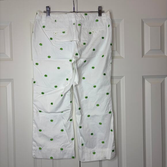 Lilly Pulitzer Size 6 Capri Pants Palm Beach Fit Embroidered Crab White Green - Picture 11 of 13